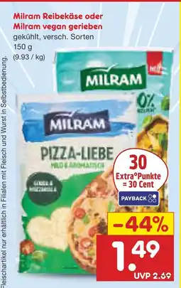Netto Marken-Discount Milram reibekäse Angebot