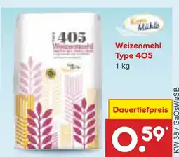 Netto Marken-Discount Küchenmeister weizenmehl type 405 Angebot
