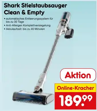 Netto Marken-Discount Shark stielstaubsauger clean & empty Angebot