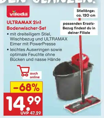 Netto Marken-Discount Vileda ultramax 2in1 bodenwischer-set Angebot