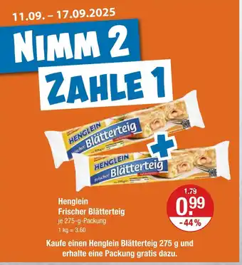 V Markt Henglein frischer blätterteig Angebot