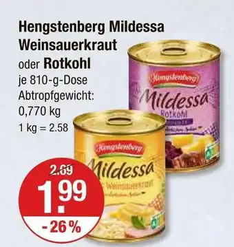V Markt Hengstenberg mildessa weinsauerkraut Angebot