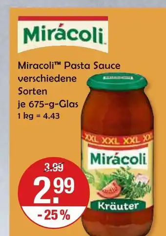 V Markt Miracoli pasta sauce Angebot