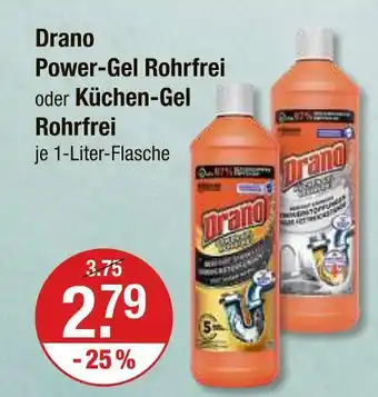 V Markt Drano power-gel rohrfrei Angebot