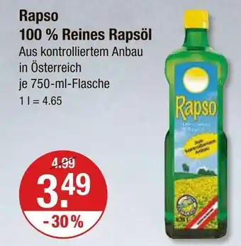 V Markt Rapso 100 % reines rapsöl Angebot