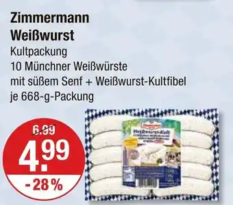 V Markt Zimmermann weißwurst kultpackung Angebot