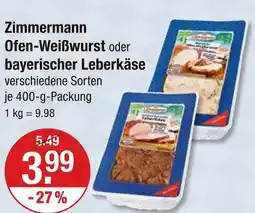 V Markt Zimmermann ofen-weißwurst Angebot