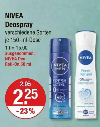 V Markt Nivea fresh active deospray Angebot