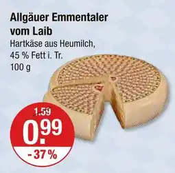 V Markt Allgäuer emmentaler vom laib Angebot