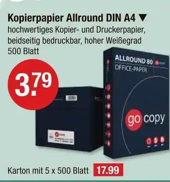 V Markt Go copy kopierpapier allround din a4 Angebot