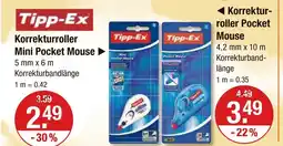 V Markt Tipp-ex korrekturroller mini pocket mouse Angebot