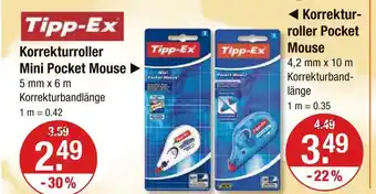 V Markt Tipp-ex korrekturroller mini pocket mouse Angebot