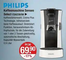 V Markt Philips kaffeemaschine senseo select csa230/00 Angebot