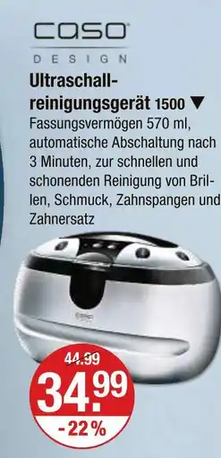 V Markt Caso ultraschallreinigungsgerät 1500 Angebot