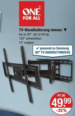 V Markt One for all tv-wandhalterung wm4661 Angebot