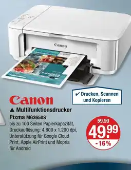 V Markt Canon multifunktionsdrucker pixma mg3650s Angebot