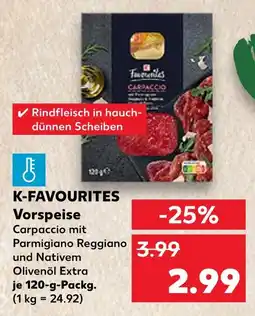 Kaufland K-favourites vorspeise carpaccio mit parmigiano reggiano und nativem olivenöl extra Angebot