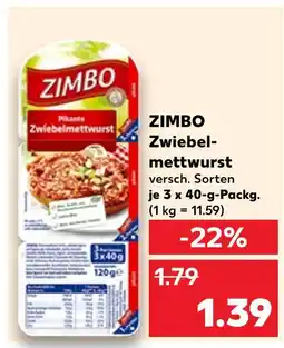 Kaufland Zimbo zwiebelmettwurst Angebot