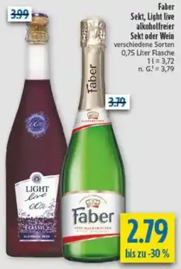 diska Faber Sekt, Light live alkoholfreier Sekt oder Wein Angebot