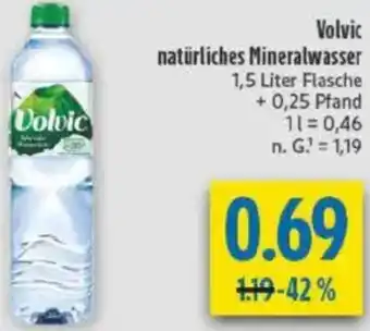 diska Volvic natürliches Mineralwasser Angebot