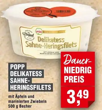 Handelshof POPP DELIKATESS SAHNE- HERINGSFILETS Angebot