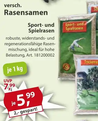 Sonderpreis Baumarkt versch. Rasensamen Sport- und Spielrasen Angebot