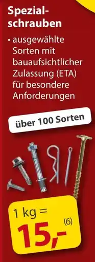 Sonderpreis Baumarkt Spezialschrauben Angebot