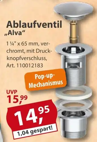 Sonderpreis Baumarkt Ablaufventil ,,Alva" Angebot
