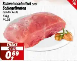 Simmel Schweineschnitzel oder Schlegelbraten Angebot