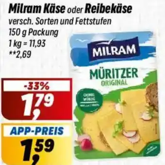Simmel Milram Käse oder Reibekäse Angebot
