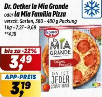 Simmel Dr. Oetker la Mia Grande oder la Mia Familia Pizza Angebot