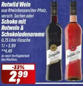 Simmel Rotwild Wein oder Schoko mit Rotwein & Schokoladenaroma Angebot