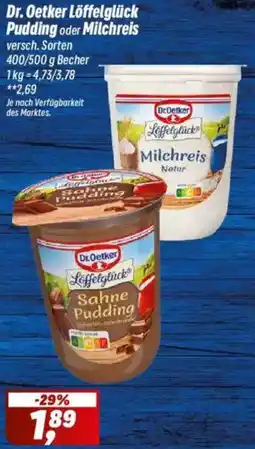 Simmel Dr. Oetker Löffelglück Pudding oder Milchreis Angebot