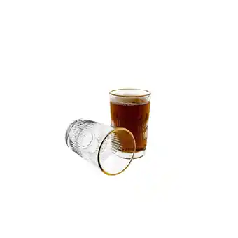 Netto Marken-Discount Gläser-Set mit Riffle-Design 12 teilige Wassergläser mit Goldumrandung Angebot