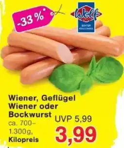 Jawoll Wiener, Geflügel Wiener oder Bockwurst Angebot