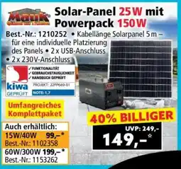 Norma Solar-Panel 25W mit Powerpack 150W Angebot