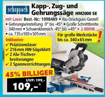 Norma Kapp-, Zug- und Gehrungssäge HM2000 SE Angebot