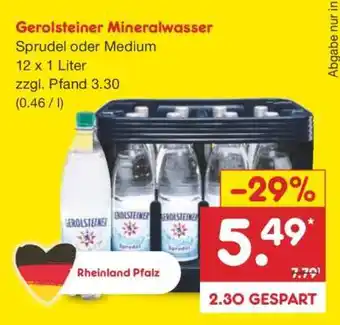 Netto Marken-Discount Gerolsteiner Mineralwasser Angebot