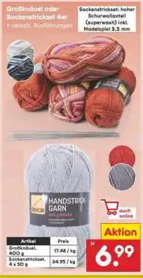Netto Marken-Discount Großknäuel oder Sockenstrickset 4er Angebot