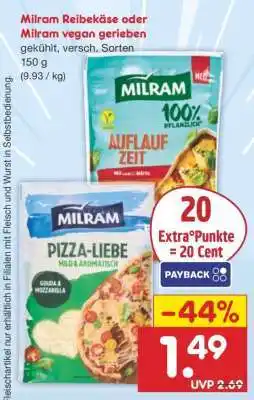 Netto Marken-Discount Milram Reibekäse oder Milram vegan gerieben Angebot