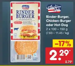 Netto Marken-Discount Rinder-Burger, Chicken-Burger oder Hot-Dog Angebot