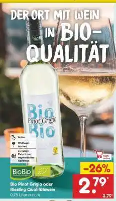 Netto Marken-Discount Bio Pinot Grigio oder Riesling Qualitätswein Angebot
