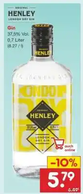 Netto Marken-Discount Henley London Dry Gin Angebot