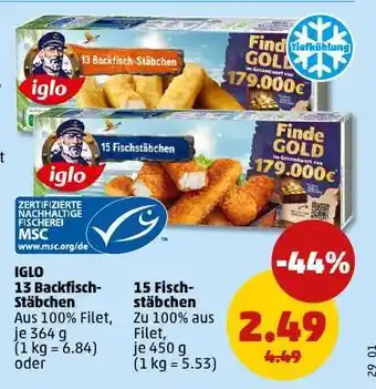 PENNY Iglo 13 Backfisch-Stäbchen Angebot