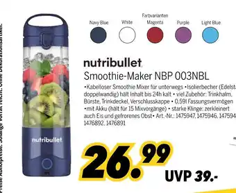 MEDIMAX Nutribullet smoothie-maker nbp 003nbl Angebot