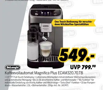 MEDIMAX Delonghi kaffeevollautomat magnifica plus ecam320.70.tb Angebot