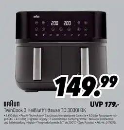 MEDIMAX Braun twincook 3 heißluftfritteuse td 3030i bk Angebot