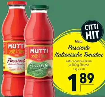 CITTI Markt Mutti Passierte Italienische Tomaten Angebot