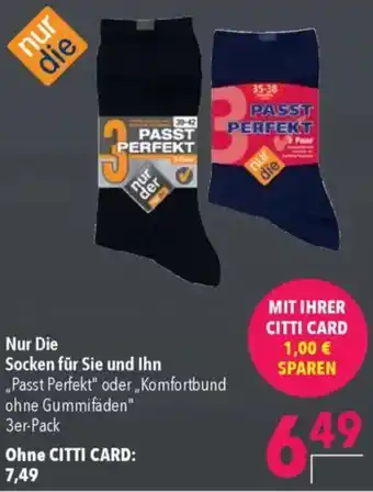 CITTI Markt Nur Die Socken für Sie und Ihn Angebot