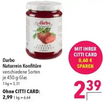 CITTI Markt Darbo Naturrein Konfitüre Angebot
